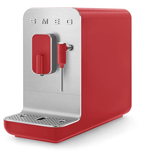 SMEG BCC02RDMEU Cafetera automática compacta con función vapor, color rojo mate