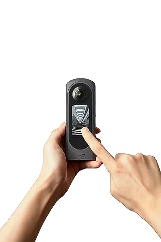 Ricoh Cámara 360 Grados Theta X (2023), Imagen de Alta resolución de Aproximadamente 60 M, 5.7K 360, Pantalla táctil, Batería Intercambiable, Tarjeta de Memoria Externa