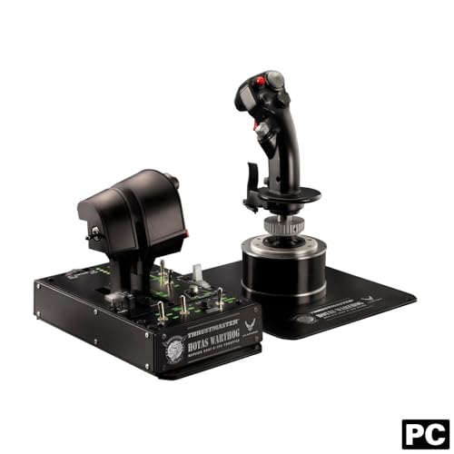 Thrustmaster Hotas Warthog - Doble acelerador y joystick con tecnología H.E.A.R.T HallEffect AccuRate para PC