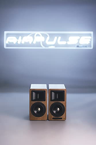 EDIFIER AIRPULSE A80 - Sistema de altavoces de estantería 2.0 (100 W) con Bluetooth V5.0 (aptX), tweeter de bocina de cinta para agudos precisos y claros, posibilidades de conexión versátiles, incluye
