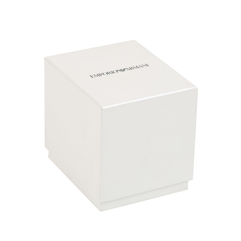 Emporio Armani Reloj Mujer, Movimiento de dos agujas, caja de acero de 28mm con correa de acero, AR2511, Tono plata y blanco perla
