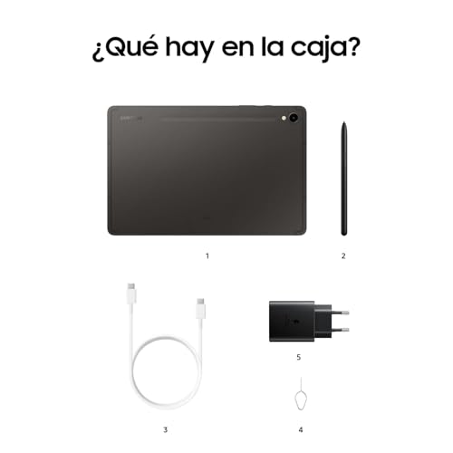 Samsung Galaxy Tab S9, 256 GB, WiFi + Cargador 45W - Tablet Android con IA, Ranura MicroSD, S Pen Incluido, Gris (Versión Española)