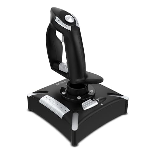 KROM K-FLIGHT -Joystick set, Juego palancas simulador vuelo, Palanca acelerador/dirección, modo interno vibración, Grip sintético mejor agarre, 2 ejes, 2 POV, 16 botones, PC, PS4, Xbox One, Negro