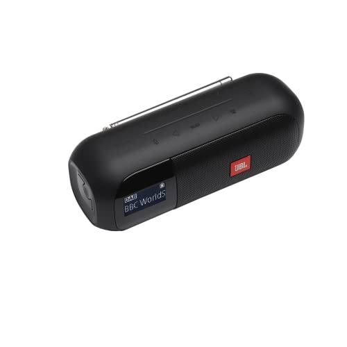 JBL Tuner 2 Sintonizador de radio JBL, altavoz portátil Bluetooth con MP3, DAB plus y radio FM, sonido potente y nitidez, color negro