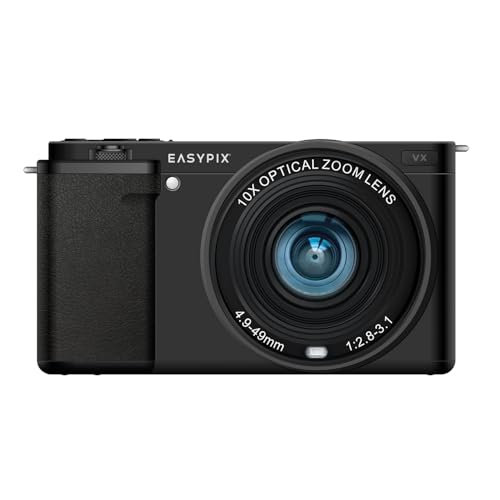 Easypix PowerPro VX6430 - Cámara compacta con WiFi, Zoom óptico de 10x, resolución de hasta 64 MP, Pantalla de 2,8 Pulgadas, Conector de micrófono