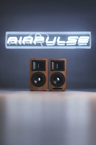 EDIFIER AIRPULSE A80 - Sistema de altavoces de estantería 2.0 (100 W) con Bluetooth V5.0 (aptX), tweeter de bocina de cinta para agudos precisos y claros, posibilidades de conexión versátiles, incluye