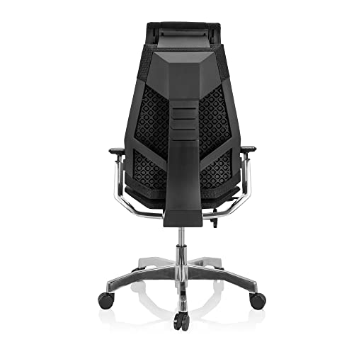 hjh OFFICE 652848 Silla de Oficina GENIDIA Pro Silla giratoria ergonómica, Fabric Black