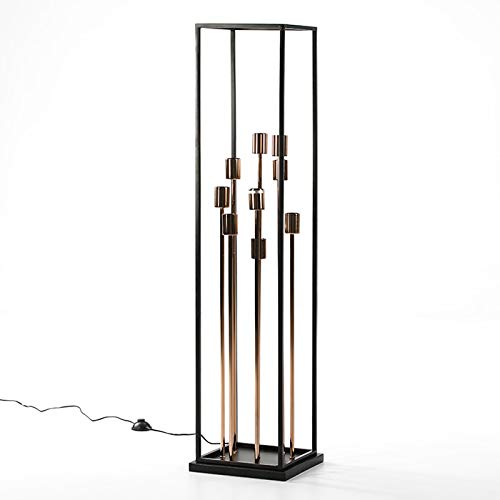 LAMPARA DE PIE 29X29X129 METAL NEGRO/COBRE SIN BOMBILLAS