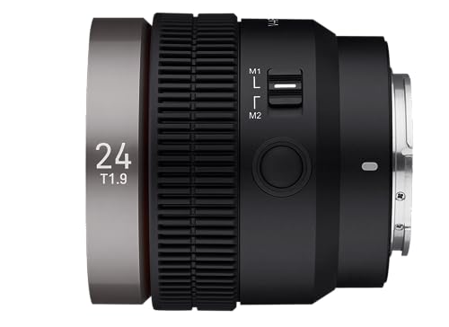 Samyang V-AF 24mm T1, 9 FE para Sony E Lente de video Lente de enfoque automático Lente de cine 8K Soporte Interruptor personalizado y botón 23343 Negro