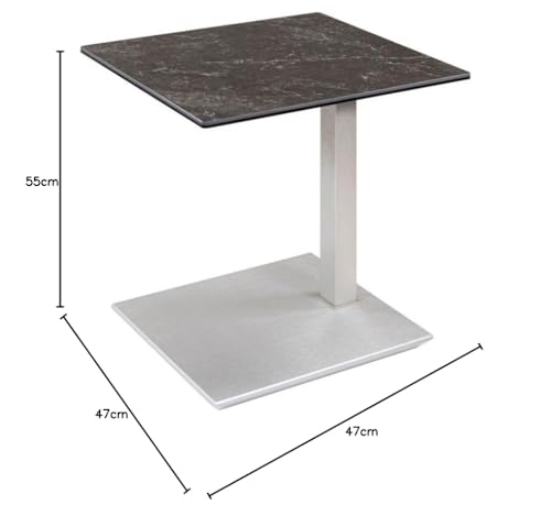 Vierhaus Mesa de café de cerámica, Color Negro, 55/47/54-82 cm