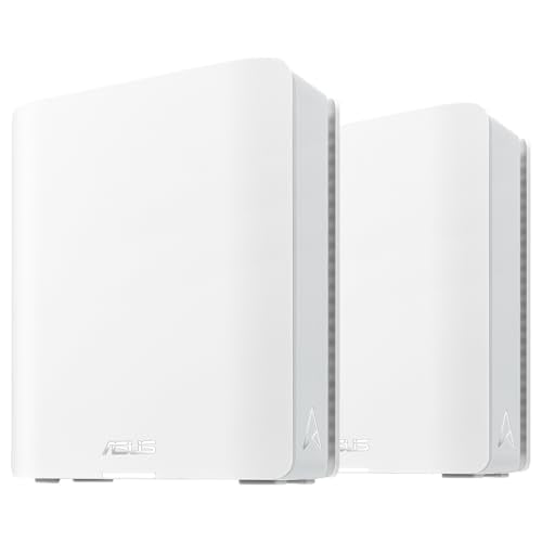 ASUS ZenWiFi BT8 2-Pack - WiFi 7 Mesh tribanda, 14 Gbps, Dos Puertos 2,5G, Seguridad y Control Parental incluidos, Smart Home Master SSIDs, 4G & 5G Mobile Tethering, Blanco