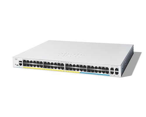 Switch gestionado Cisco Catalyst 1300-48MGP-4X, 32 Puertos GE, 16 Puertos 2,5GE, PoE, 4x10GE SFP+, protección Limitada de por Vida (C1300-48MGP-4X)