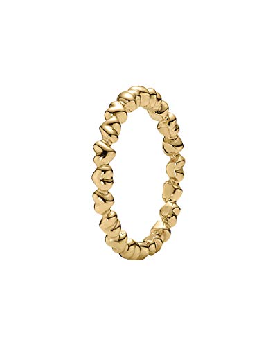 Pandora 150160-56 - Anillo de oro amarillo de 14 quilates con ónice, talla 16 (17,84 mm)