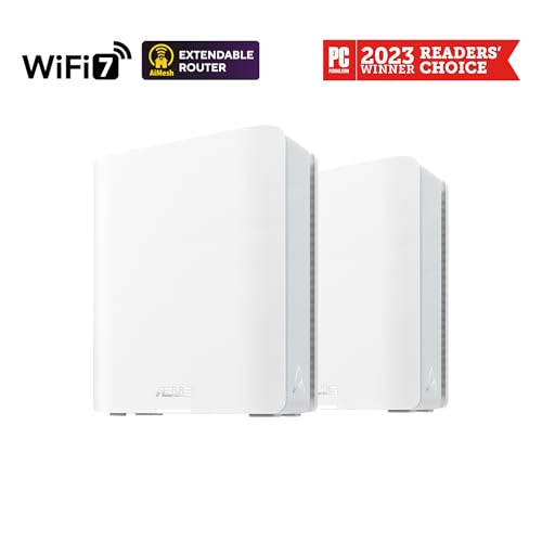 ASUS ZenWiFi BT8, Red WiFi 7 de Triple Banda, 3600 Mbps, Cobertura 548 m², Dos Puertos 2,5 G, Controles de Seguridad y Control Parental incluidos, Smart Home Master SSIDs - Blanco