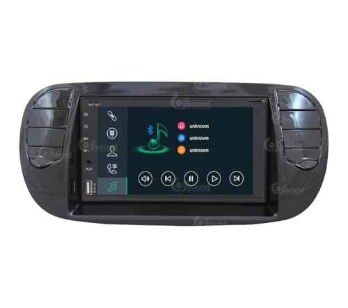 Radio de Coche para Fiat 500 Negro Brillante GPS Bluetooth WiFi USB Dab+ Touchscreen 6.2" 8core Carplay AndroidAuto