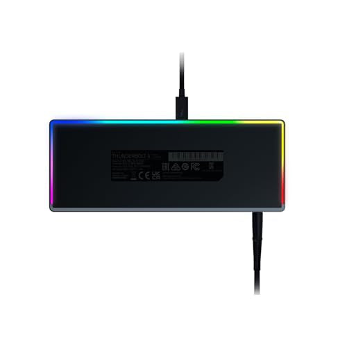 Razer Thunderbolt 4 Dock Chroma - Hub Premium con iluminación RGB para Windows y Mac (10 puertos en uno, salida a Dos monitores 4K o un monitor 8K) Negro