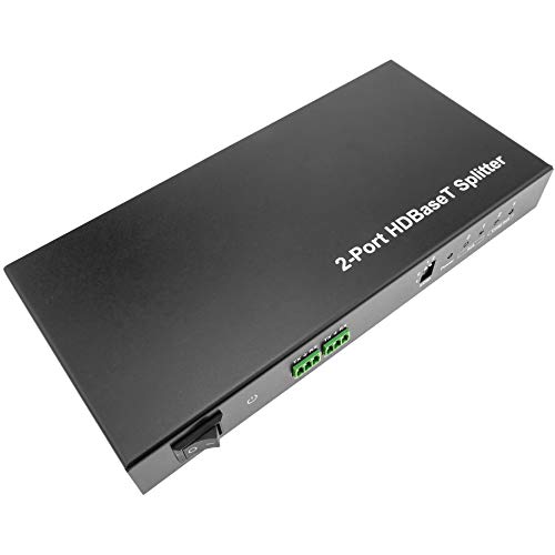 BeMatik - Extensor HDMI UltraHD 4K 2K FullHD 1080p Cat.5e Cat.6 HDBaseT HDBT 100m - Transmisor 2 Puertos (HB045)