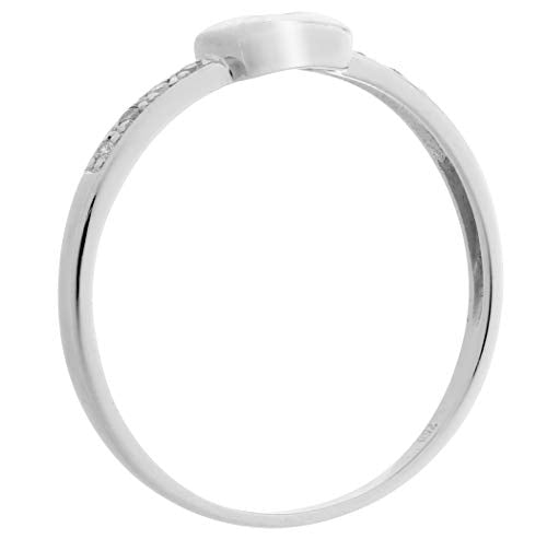 Orphelia Anillo para mujer de oro blanco 750 rodiado y diamante (0,1 ct) blanco, talla redonda - RD-33349, Diamond,