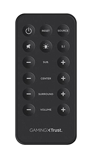 Trust Gaming GXT 658 Tytan 5.1 Sistema de Altavoces con Iluminación LED y Sonido Envolvente, Altavoz Alámbrico, Speaker para PC, Ordenador Portátil, Smart TV, Consola - Negro
