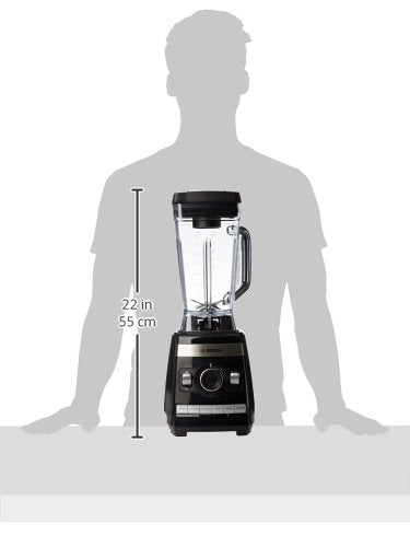 Bosch - Batidora de vaso, VitaBoost, 1600 W 6 programas, Jarra de 2,5 l, Negro, MMBH6P6B