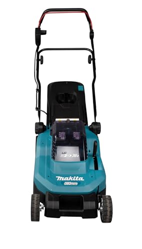 Makita DLM382PM2 - Cortacésped doble de iones de litio LXT de 18 V (36 V) de 38 cm con 2 baterías de 4,0 Ah y cargador de doble puerto