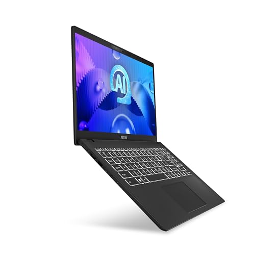 MSI Modern 15 H AI C1MG-036XES - Ordenador portátil 15,6" FHD (Intel Core Ultra 7 155H, RAM 32GB, 1TB SSD, Free Dos) Classic Black - Teclado QWERTY español