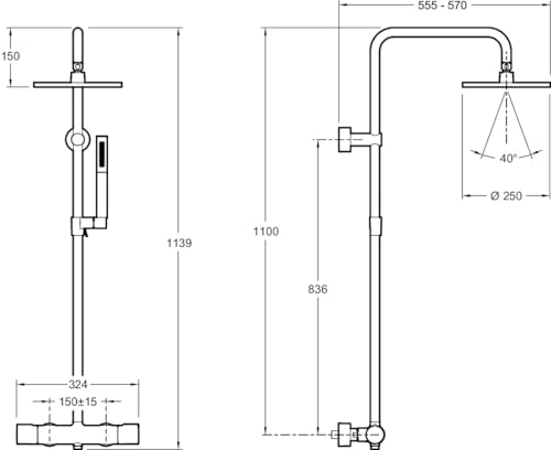 Jacob Delafon E78522-CP Columna de Ducha termostática, Cromo