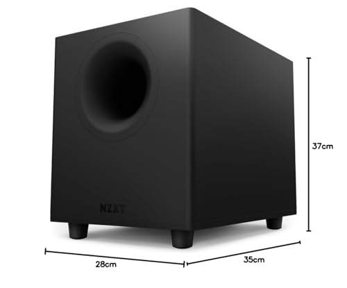NZXT Relay subwoofer de sobremesa para PC Gaming - AP-SUB80-EU - 140 vatios - Graves Profundos y potentes - Controlador Down-Firing de 6.5" - Diseño Compacto - Controles de Cruce y Fase - Negro