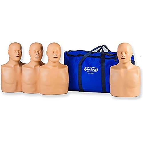 PRACTI-MAN Maniquíes de entrenamiento de RCP con 4 maniquíes, 20 pulmones, 8 válvulas, 1 bolsa de transporte con alfombrilla, 56501