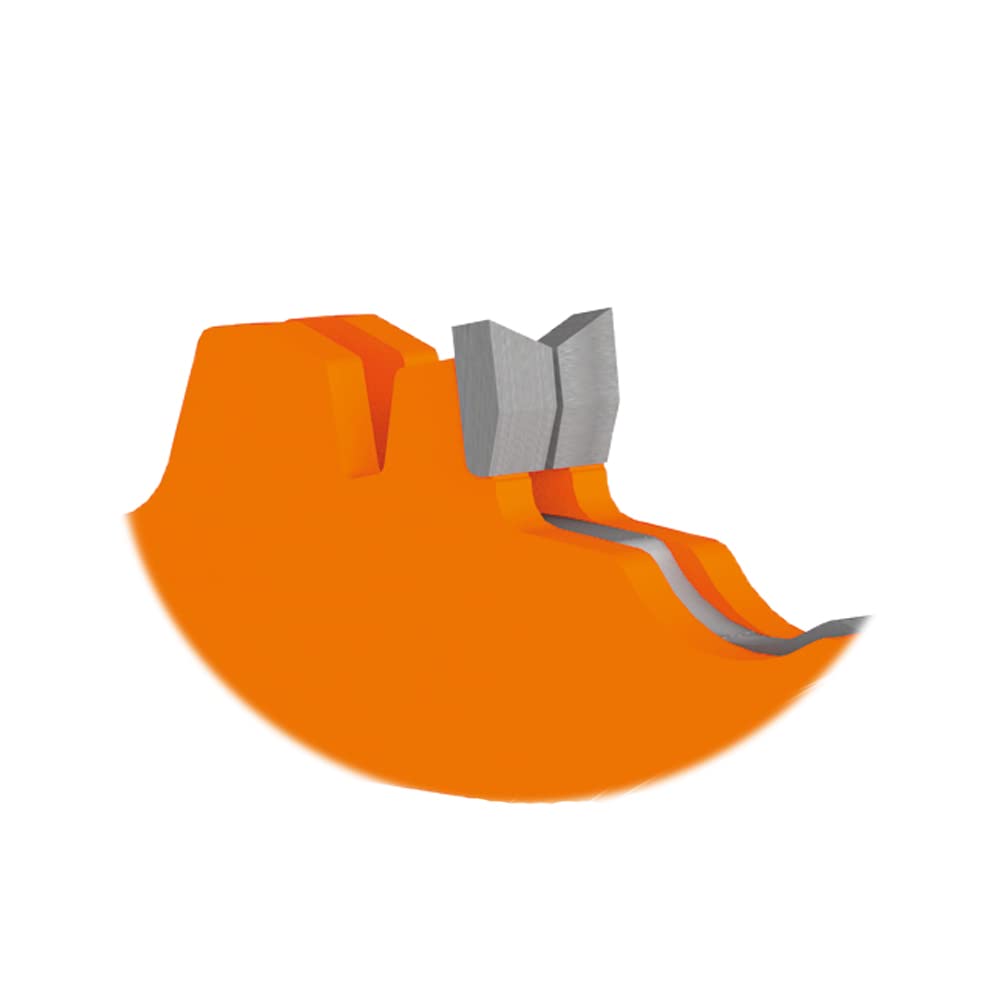 CMT 230.312.08M Juego de cuchillas encastradas (Dado 8in) HW D=203 B=30 Z12 FTGATB PTFE, Naranja.