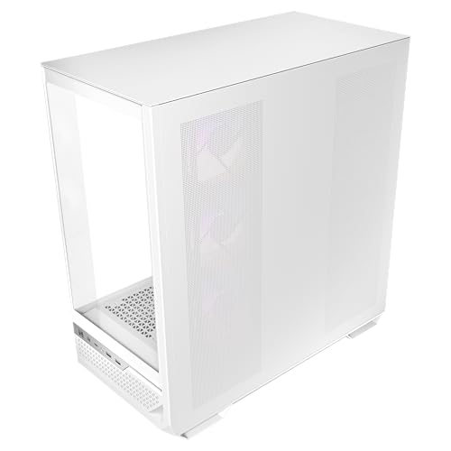 Antec C7 ARGB Blanco, Soporte de GPU RTX 40, 4 Ventiladores ARGB PWM de 120 mm incluidos, refrigeración Vertical, Tipo C de 10 Gbps, Paneles Frontales y Laterales de Vidrio Templado Continuo
