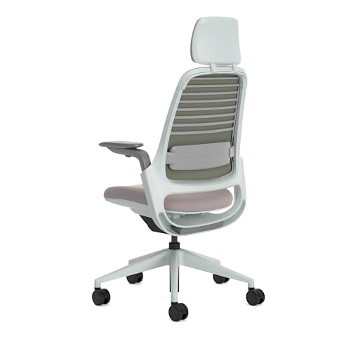 Steelcase Series 1, Silla de Oficina ergonómica con sujeción Lumbar, Brazos 4D y reposa Cabeza Regulables, Respaldo de Malla Lenteja