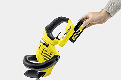 Kärcher HGE 18-50 - Juego de batería para Cortasetos (18 V, Incluye batería de 18 V/2,5 Ah y Cargador rápido, Longitud de Corte: 50 cm, Hoja de Diamante, Mango Giratorio, barredora de Recortes,