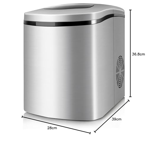 Taurus MG12 Legend – Máquina de cubitos de hielo, 14 kg / 24 h, potencia de 150W, Silenciosa, Capacidad del depósito de agua 1.7L, acero inoxidable