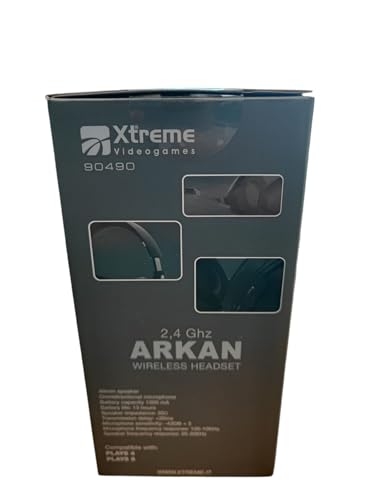 Xtreme Videogames Arkan 90490 - Auriculares para Gaming inalámbricos con micrófono, Control de Volumen, iluminación LED, 2,4 GHz, compatibles con Plays 5/4