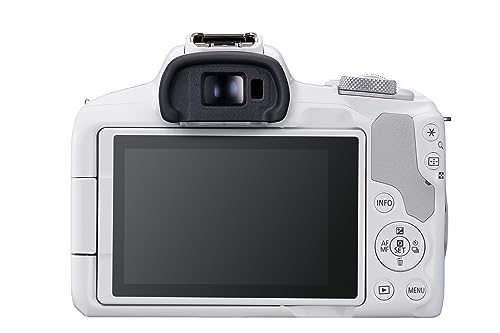 Canon EOS R50 Cámara Mirrorless + Objetivo RF-S 18-45 mm F4.5-6.3 IS STM, Cámara Evil APS-C (24,2 MP) -4 EV, Vídeo 4K 30 fps, Dual Pixel CMOS AF II, Pantalla Táctil de Ángulo Variable, Blanco