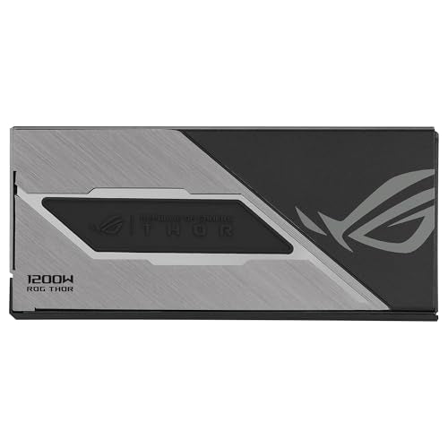 ASUS ROG Thor 1200W Platinum III Fuente de alimentación, 80 Plus Platinum, ATX 3.1, MOSFET GAN, Estabilizador de Voltaje Inteligente, Pantalla OLED magnética, Modo Turbo, 10 años de protección