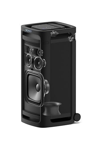 Sony ULT Tower 9, Ultimate Bluetooth Party Speaker, 25 H de batería y alimentación de Red, 2 Modos ULT Power Sound, X-Balanced Speaker, 360 Luces y Sonido, entradas de Karaoke, Negro
