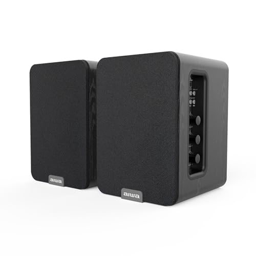Aiwa Altavoces Activos ASP-A 200 (Potencia 2 X 25W RMS, HDMI-ARC, COAXIAL, RCA-Audio). Color Negro