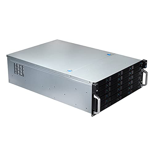 UNYKAch Caja Rack 19" 4U Hot Swap (Sustitución de Bahías en Caliente) HSW6424 ATX, 24 Bahías, para Discos de 3,5″ o 2.5”, 3 Ventiladores de 120 mm y 2 USB 2.0