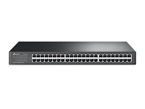 TP-Link 48-Puertos Rápido Ethernet Switch No Gestionable | Plug and Play | Montaje en Rack| Carcasa Metálica | Sin Ventilador| Vitalicia Limitada (TL-SF1048)
