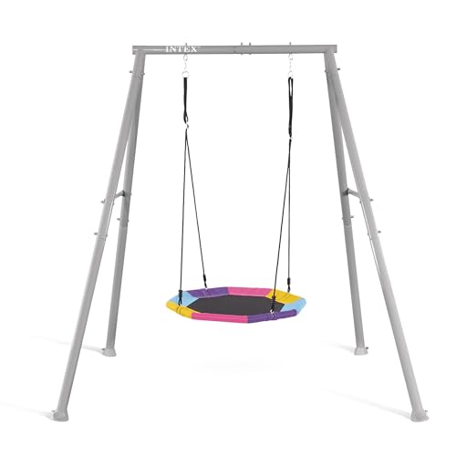 Intex 44112 – Columpio con balancín Nido Octogonal, Acero, Gris, 201 x 235 x 200 cm