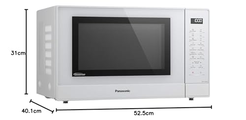 Panasonic NN-GT45KWSUG Horno Microondas con Grill y Plato Giratorio de Vidrio, 31L, 1000W, Inverter, 24 Programas Auto, Descongelación Turbo, 7 Niveles de Potencia, Temporizador, Pantalla LED, Blanco