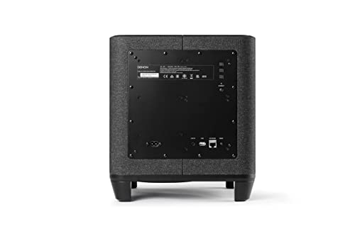 DENON Subwoofer inalámbrico con HEOS Integrado, WiFi, Amplificador de Clase D, Caja de Graves de 8 Pulgadas para Cine en casa y música, Negro