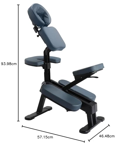 Master Massage Gymlane Portable Adjustable Folding Massage Chair Silla de Masaje portátil, Aluminio, Azul Real, Universal