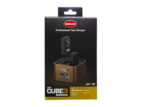 Hähnel - ProCube3 - para Olympus - Cargador dúo DSLR - Carga más rápida - Entrada USB Tipo C
