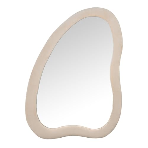 Espejo de pie con Forma de Madera DM y Terciopelo en Beige 68x4x90cm