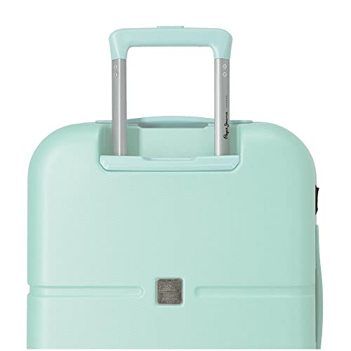Pepe Jeans Chest Maleta de cabina azul 40x55x20 cms Rígida ABS Cierre TSA integrado 37L 2,74 kgs 5 Ruedas dobles Equipaje de Mano