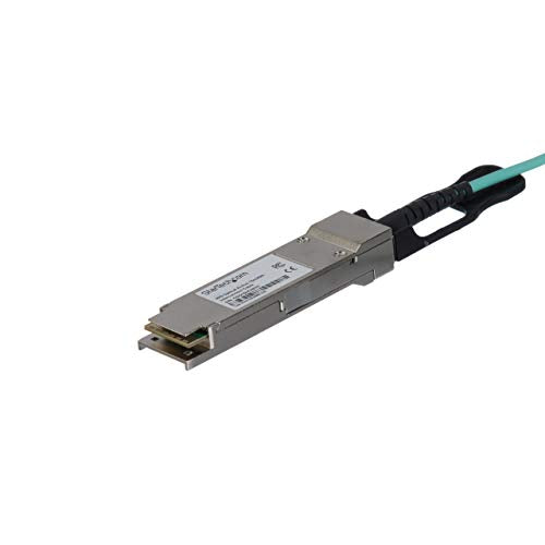 StarTech.com Cable QSFP+ de 15m AOC Activo de 40Gb - Latiguillo Compatible con MSA - Cable de Fibra óptica (15 m, QSFP+, QSFP+, Macho/Macho, Negro)