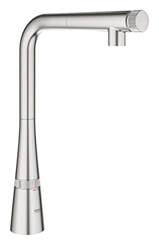 Grohe Zedra Smart Control L - grifo de cocina con Smartcontrol integrado, Supersteel (31593DC2)